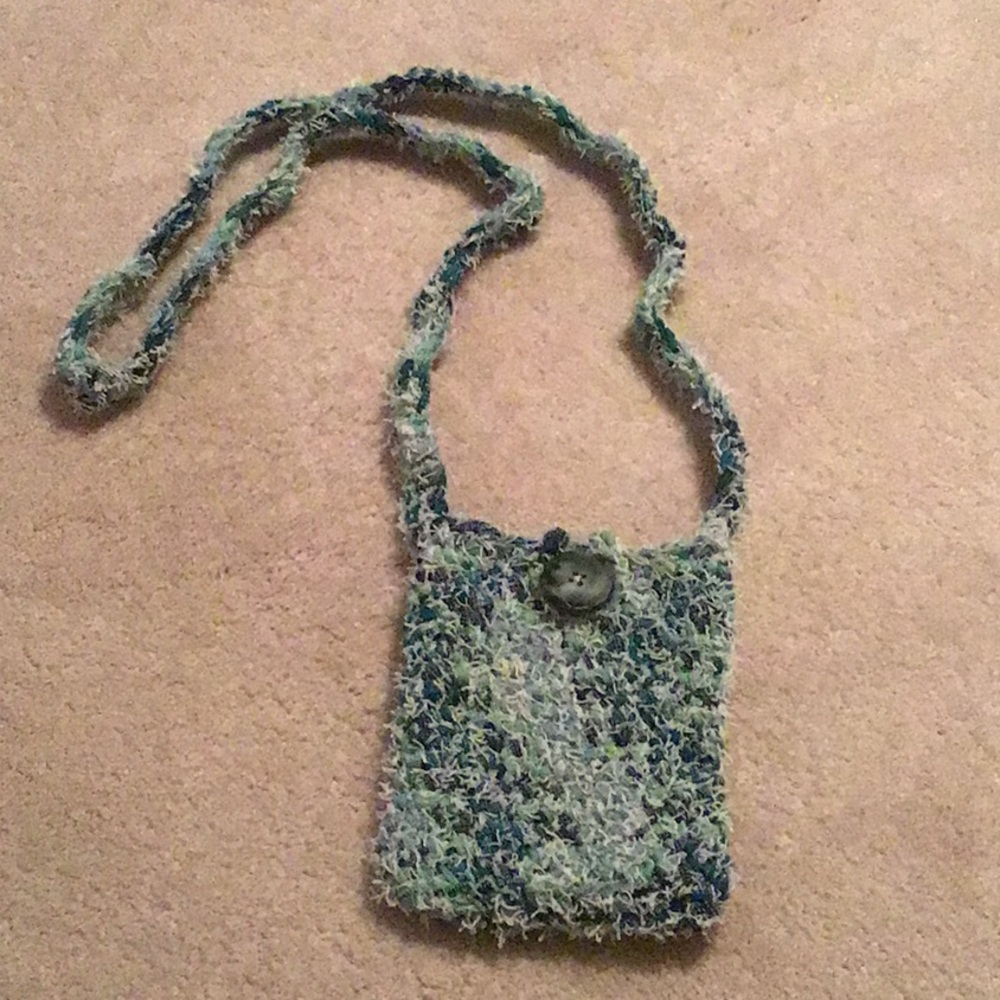 Crossover Purse Handmade Crochet Button Closure